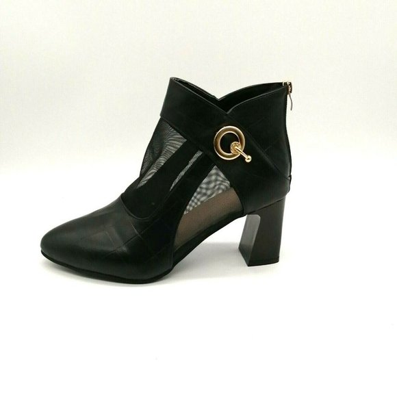 Womens Textured Mesh Panel High‎ Heel Ankle Bootie EUR 41 NEW - Picture 1 of 8